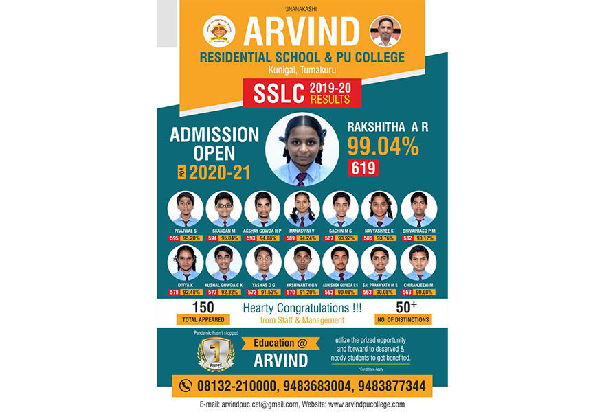 Admissions open for 2020 - 21